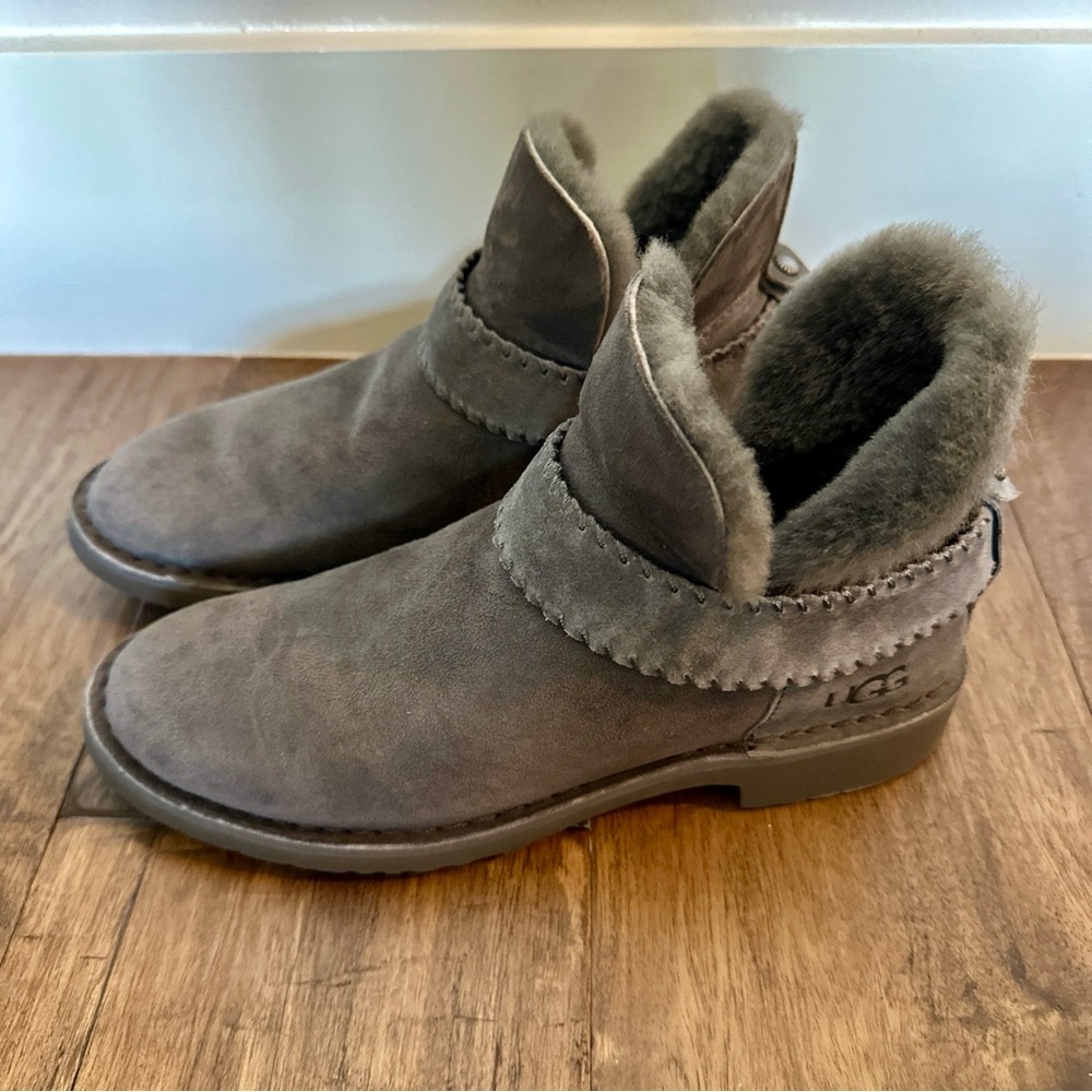 UGG Women's McKay Winter Gray Shearling Ankle Boots 8